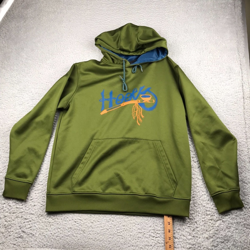 Hooey Performance Hoodie Mens L Olive Peace Pipe Graphic Western Pullover